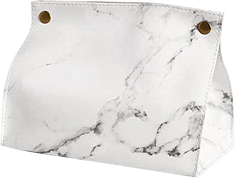 غطاء صندوق المناديل ذو نمط الرخام موزع قابل للسحب لحفظ الأدوات المنزلية - Image 1